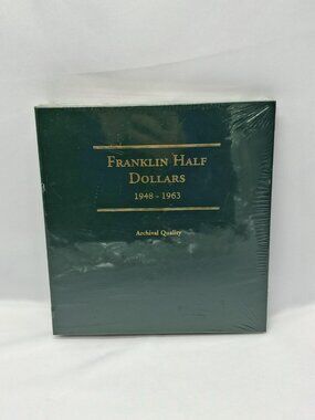Franklin Half Dollars Empty Coin Album Book 1948-1963 Archival Quality Sealed